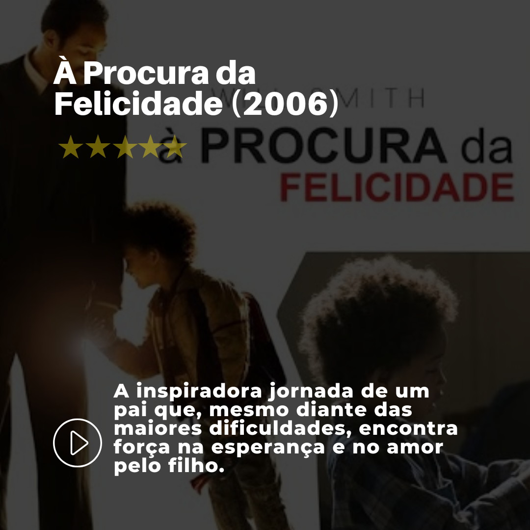 card informativo sobre o filme à procura da felicidade